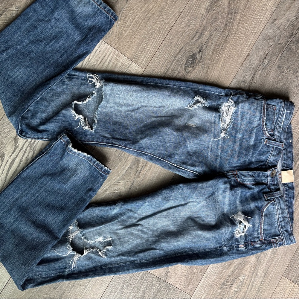 Distressed Blue Women's Skinny Jeans - Picture 2 of 6